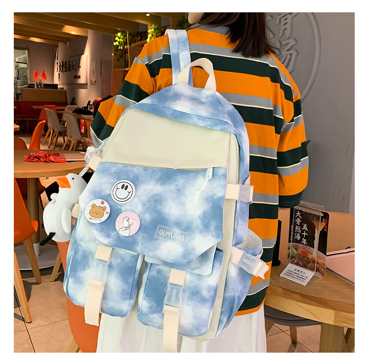 Fashion Tie-dye Large Capacity Canvas Bag Five-piece Set Wholesale Nihaojewelry display picture 8