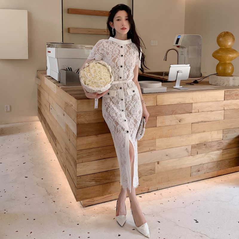 2026 New Women Sexy Lace Long Sleeve Dress Slimming Fit Mesh Evening Party  Dress | eBay