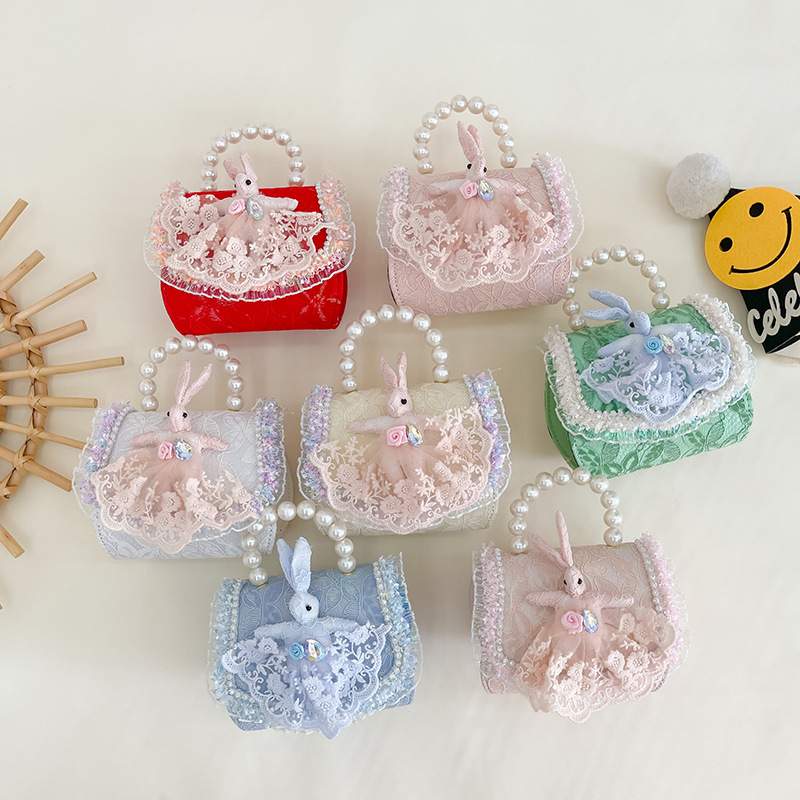 2023 New Children's Bag, Fashionable Chanel-Style Pearl Princess Bag, Cute Shoulder Handbag/Crossbody Bag for Little Girls