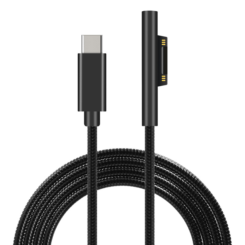 For Microsoft Surface Pro5 charging line Type-C to Microsoft PRO87346 metal spring line