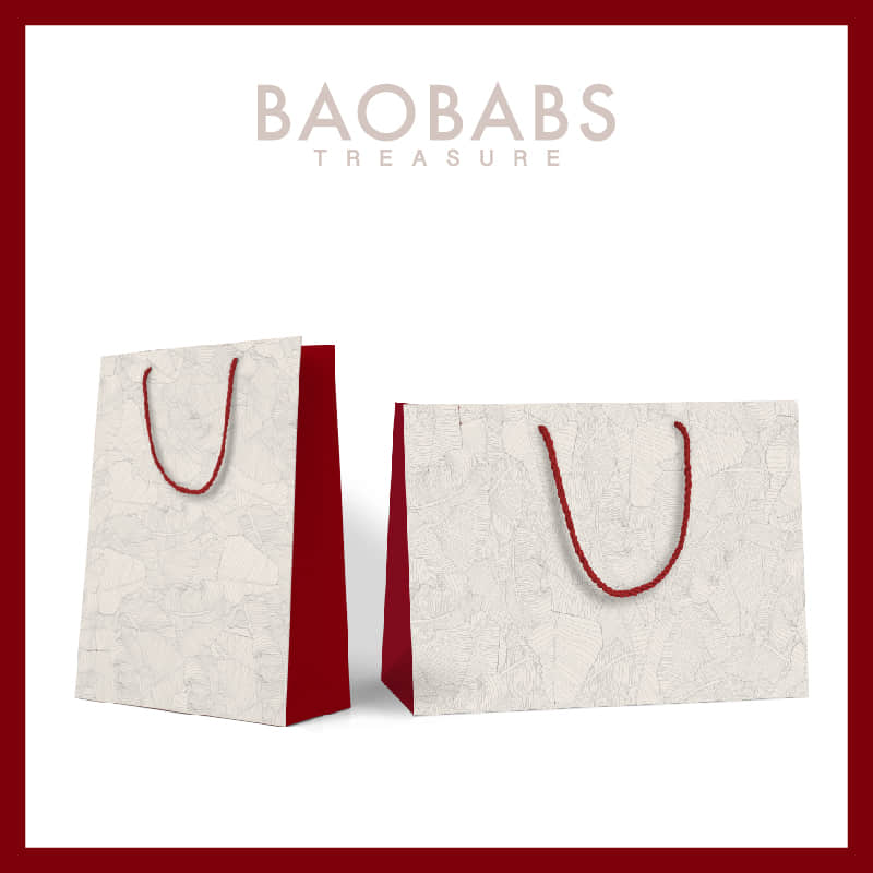 深红灰叶子横版竖版礼品包装纸袋购物商务服装店买手店可定 制圣