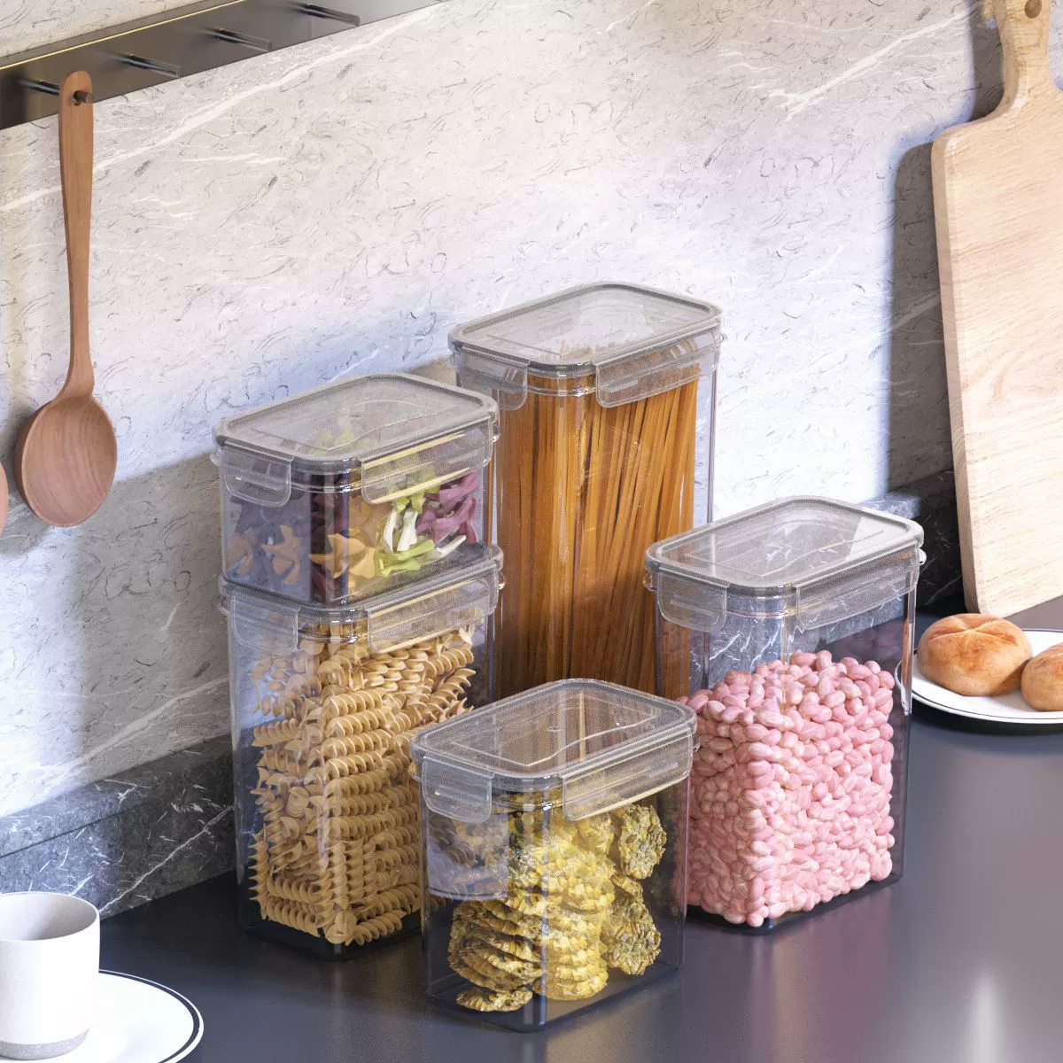 Refrigerator fresh -keeping box transparent kitchen food sealed plastic grain miscellaneous grain household storage tank sealing tank