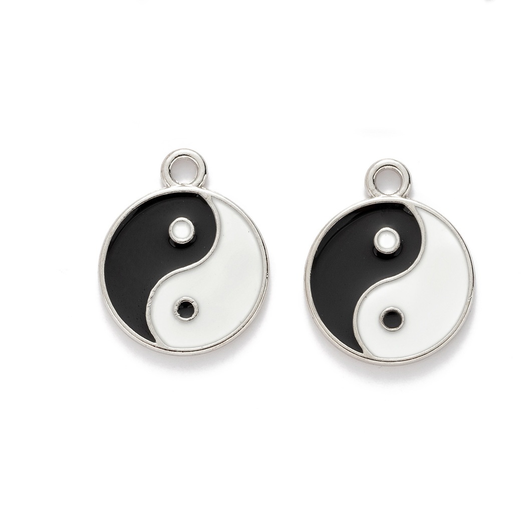10 PCS/Package Quantity Alloy Material 10 PCS/Package Alloy Gossip Tai Chi Pendant Charms Jewelry Accessories