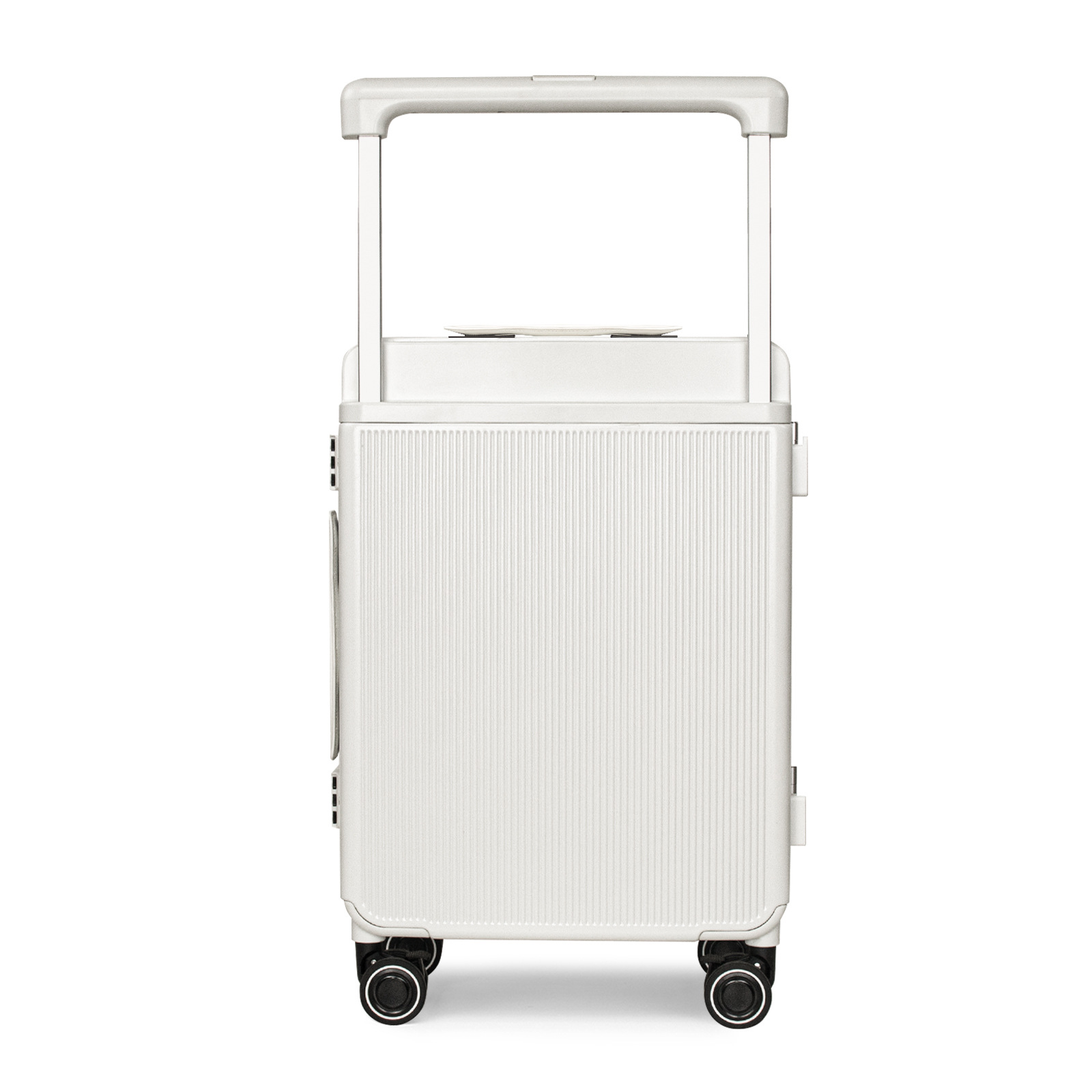 Vali nhựa PC khung nhôm 20 inch bánh xe xoay 360 độ móc treo tiện lợi — Tuyết trắng, Kem mơ, màu đen, màu sắc chi tiết 5