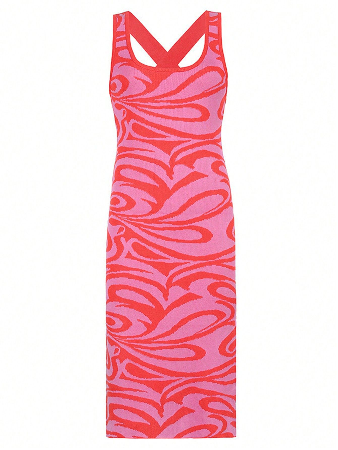 Falda de gasa de bikini de tres piezas sexy correas de tres puntos tamaño pecho recogido playa vacaciones online traje de baño de viento rojo image 4
