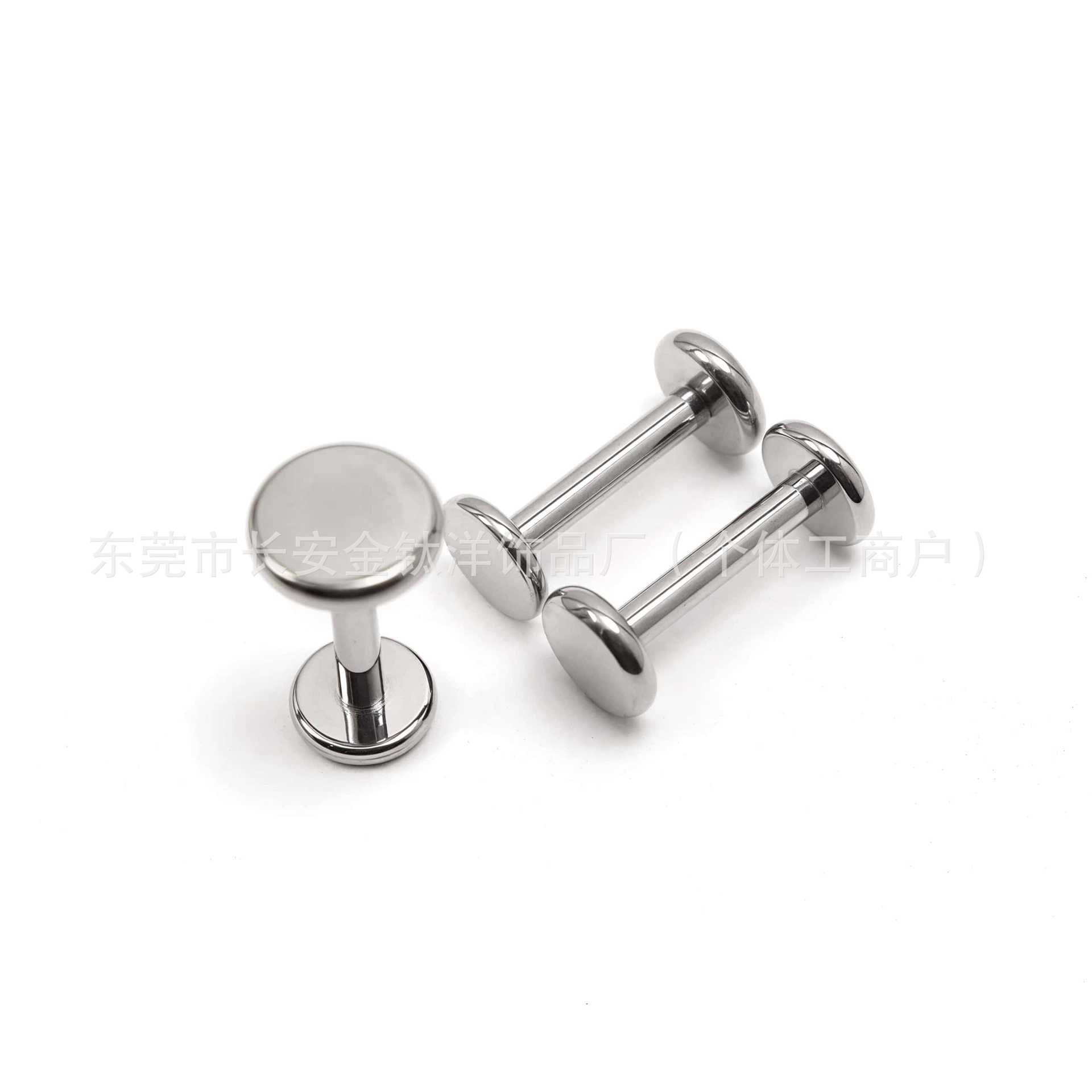 F136 Titanium Internal Thread Flat Curved Labret Stud Ear Nose Lip Piercing Jewelry G23 Titanium Alloy detail image 5