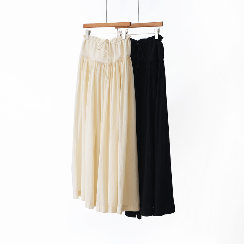 Original Factory Channel Goods~T Row 26 New Spring/Summer Collection |   100% Cotton Wide-Hem Elastic Waist Slimming Paper-Thin Pants Skirt