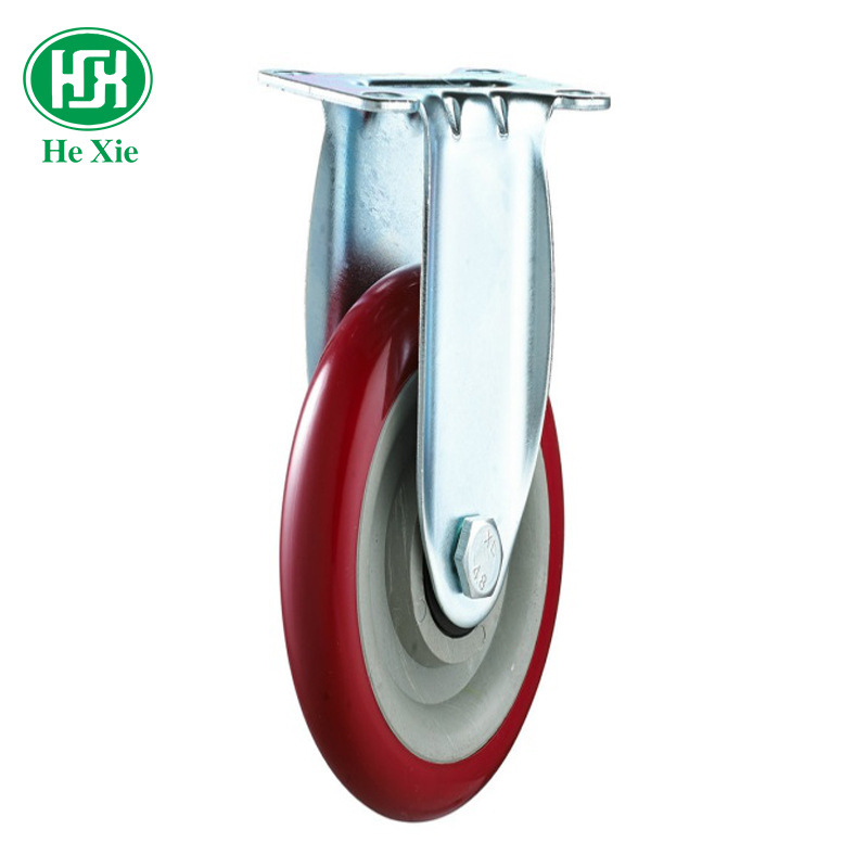 Crimson Red Medium 5-inch Polyurethane Directed Wheel, 4-inch Kitchen Equipment Wheel, 3-inch PVC Dual Bearing Crimson Red Casters