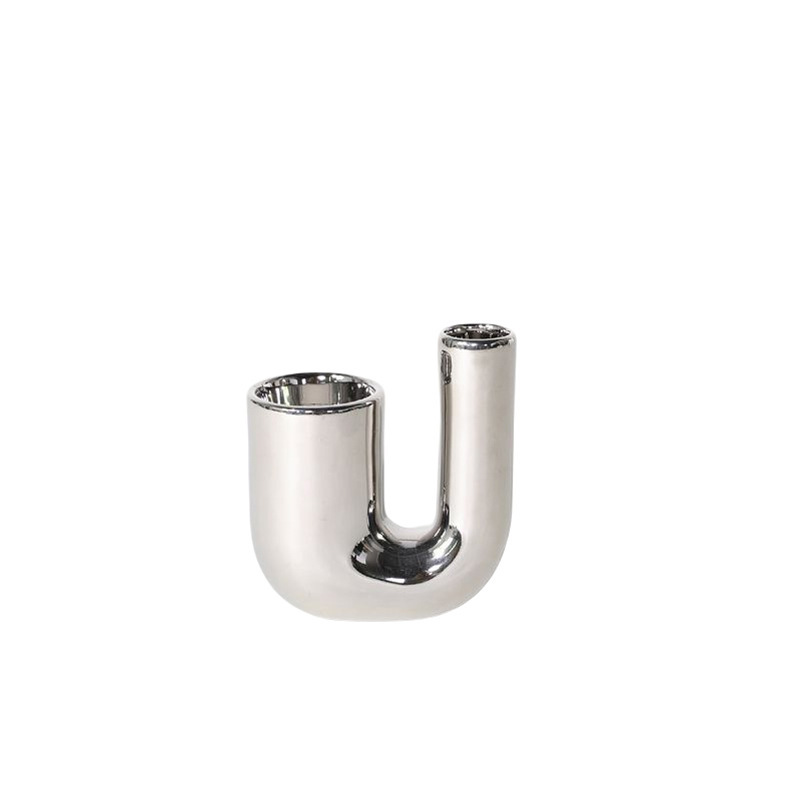 Moderno minimalista plateado cerámica mesa artesanía decoración de escritorio inswind hogar decoración suave vela