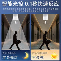 New Smart LED Bulb with Radar Sensing, Light and Sound Control Globe Bulb E27 Screw Base Household Stairway LED Energy Saving Lamp