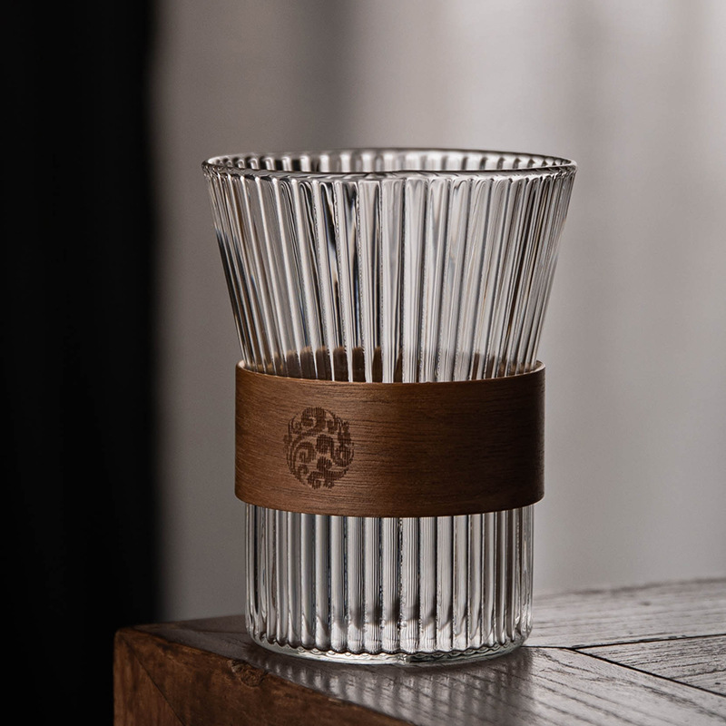 日式茶杯咖啡杯玻璃杯高顏值水杯設計感小眾茶杯玻璃杯子高檔精緻