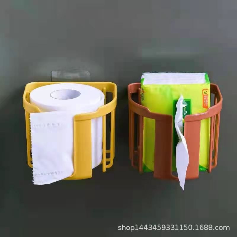 厕所纸巾盒免打孔卫生间抽纸厕纸盒创意卷纸抽手纸盒卫生纸置物架详情1