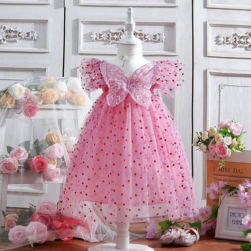 Cross-border children's clothing princess dress summer new formal dress little girl net bell-bottom dress children's fashion show dress