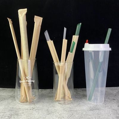 caliber 6/8/11mm packing straw 19/21/23cm thickness transparent Dark green Independent packing straw