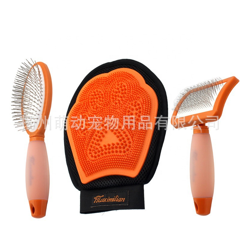 Venta en caliente transfronteriza lotes mezclados lotes de artículos para mascotas lavado paquete de clavos de acero para agarrar peines de masaje de cabello