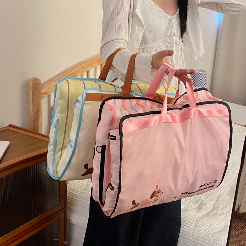 ダックスフント ハンギングバッグ 出張整理バッグ 衣類収納用のコンパートメント付き 大容量 多機能ハンドバッグ|undefined