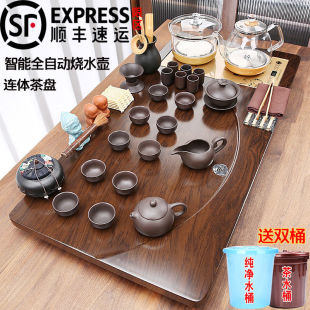 Full-automatic water-filling kettle tea tray bottom water-filling tea set full set of embedded electrical tea table