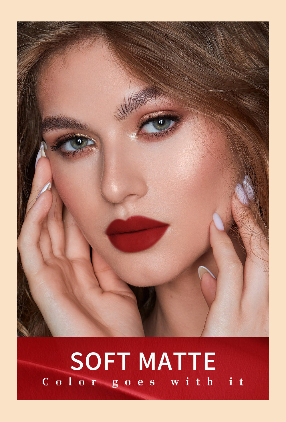 QIBEST double-headed velvet makes the lips look fair and red, does not fade easily, matte non-stick cup, long-lasting natural three-dimensional lip gloss, cross-border Application Scenario