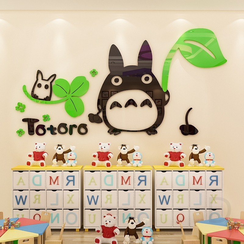 アニメの立体的な壁はネットの赤いinsの壁面の子供の部屋を貼って宮崎駿の竜猫の寝室の部屋の装飾を配置します。|undefined