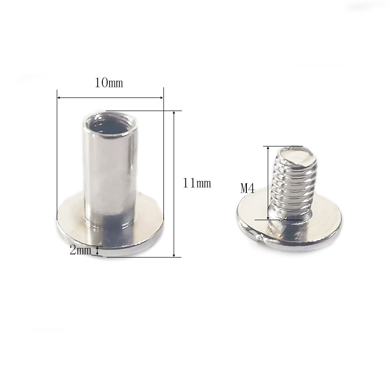 Clavo del libro de cuentas, cerradura de par de niño y madre dorado, tornillo de una palabra, álbum de fotos, calendario de escritorio, receta, par de remaches de niño y madre, tachuelas de cuero