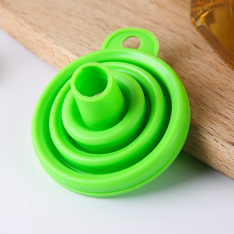 Embudo mini telescópico plegable de silicona doméstica fuga de aceite de cocina pequeño embudo de líquido conveniente y práctico resistente a altas temperaturas