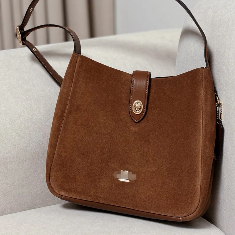 Kou C's New Hadley Single Shoulder Underarm Crossbody Bag Hadley Hobo Retro Old Money Style Deerskin Handbag