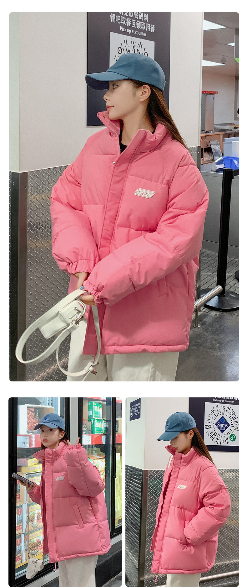 Women's Winter Down Coat Stand Neck Short Padded Jacket For Women_voghion.com