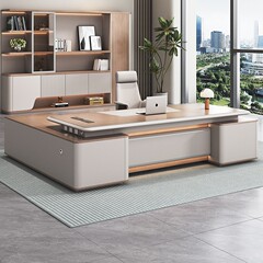 塗装のボステーブルの総裁断テーブルは簡単で、現代の高級マネージャーのテーブルと椅子の組み合わせは軽くて豪華な大気総経理の大班台です。