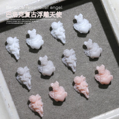 Baroque Relief Angel Nail Art Accessories Wholesale DIY American Vintage-Style 3D White Resin Nail Decorations