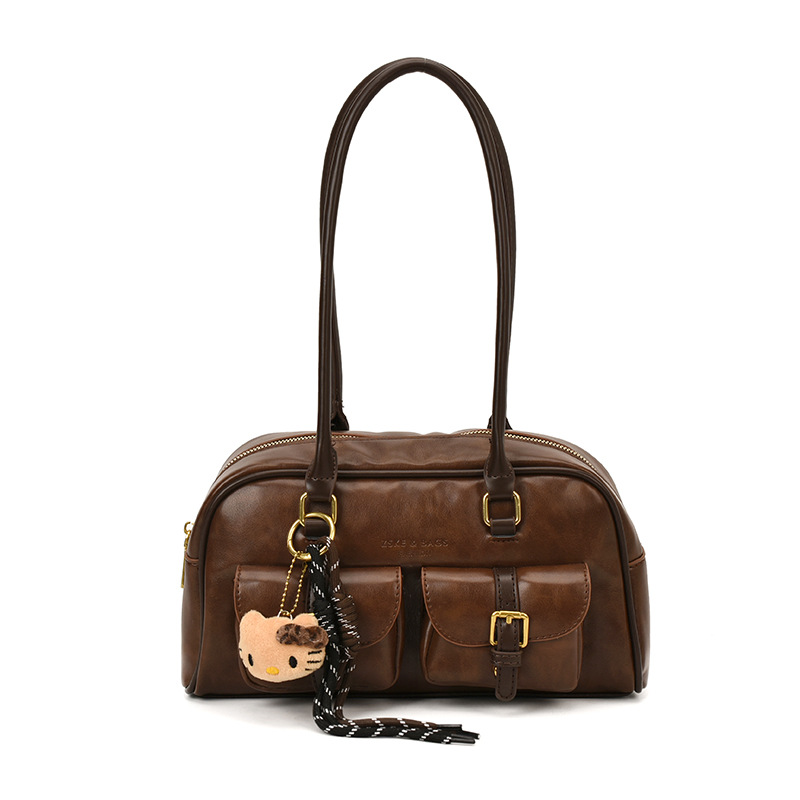 Bolsa de almohada portátil simple coreana transfronteriza para mujeres otoño / invierno 2025 nuevo retro versátil bolso de hombro bolso de brazo de viaje