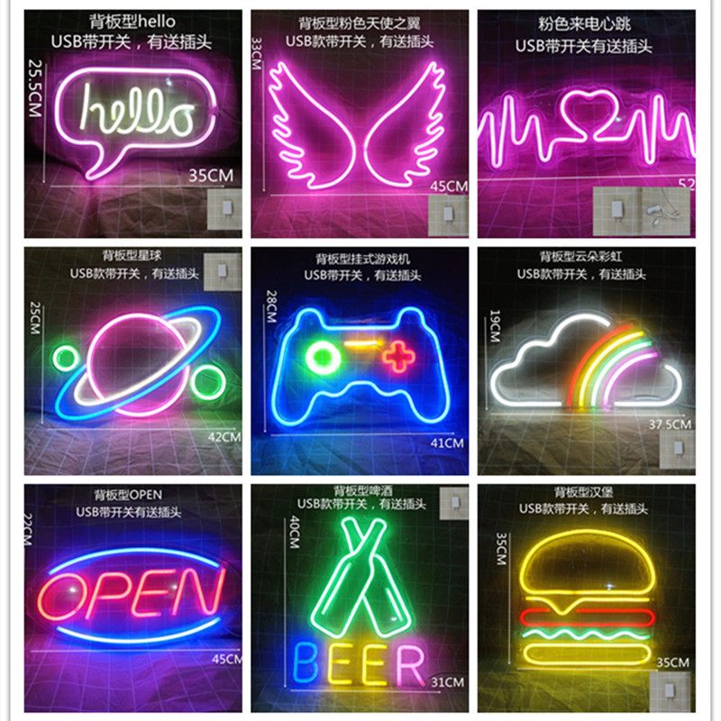 Led Shaped Neon Light, Influencer Bedroom Room Layout, Bar a