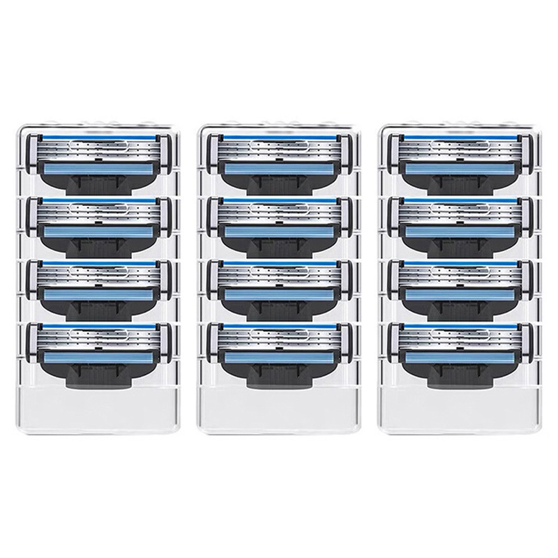 3-Layer Men's Razor Head Suitable for Gillette Mach3 Razor Blades, Three-Layer Manual Razor for Hair Removal, Portable