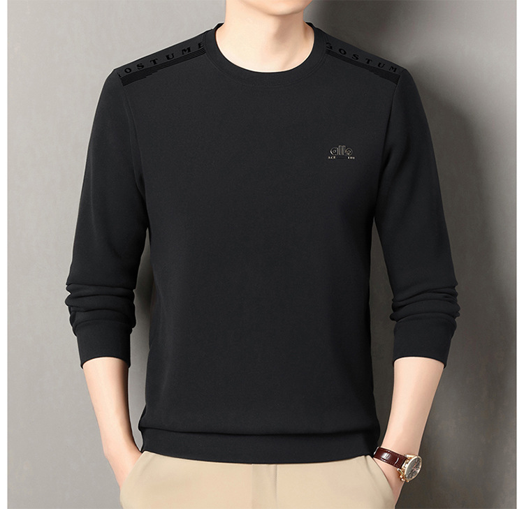 Áo sweatshirt nam cổ tròn dài tay, nỉ lông cừu dày dặn, form rộng thoải mái — Xanh trên chi tiết 9