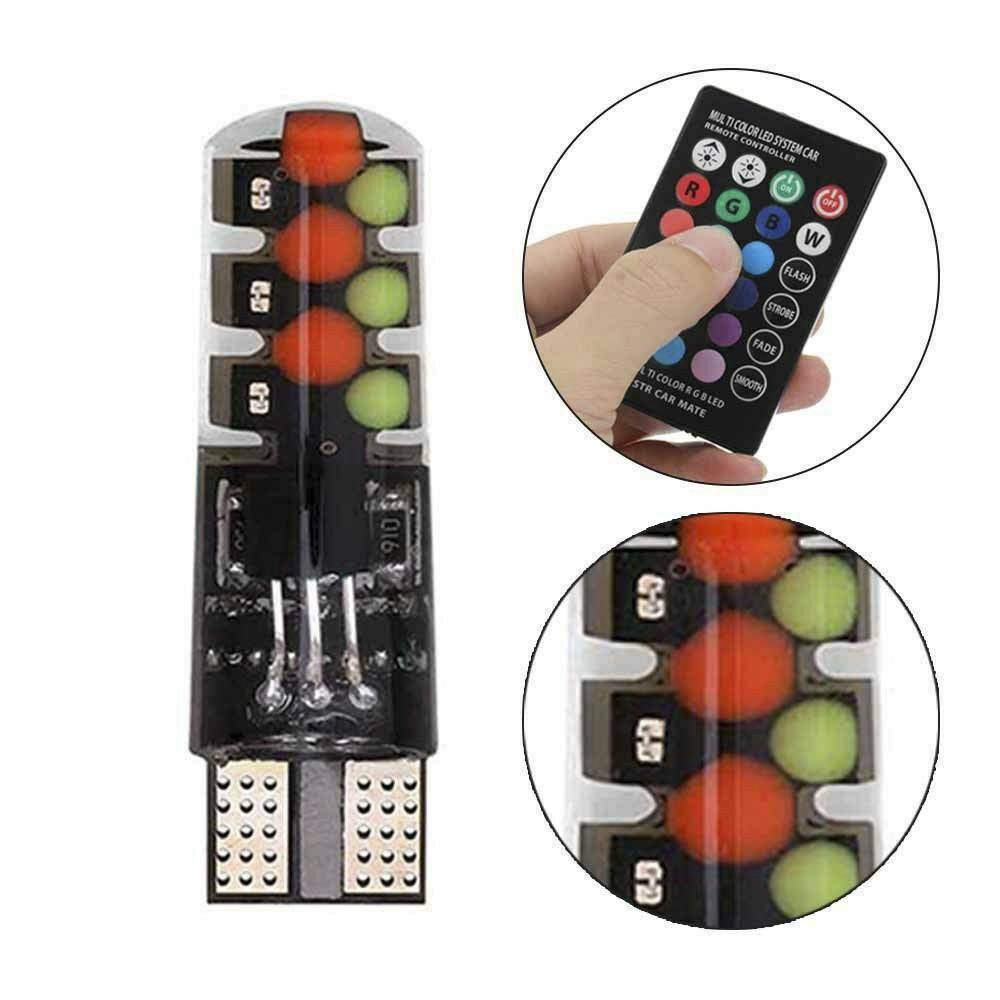 Lámpara de matrícula LED T10 12SMD patrón de parpadeo de silicona RGB luz de lectura remota luz de ancho luz pequeña