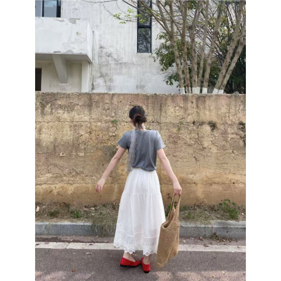 Summer Dress suit 2025 Fashionable Summer Thin New Short-sleeved Top Skirt Age-reducing Slimming Two-piece Set for Women