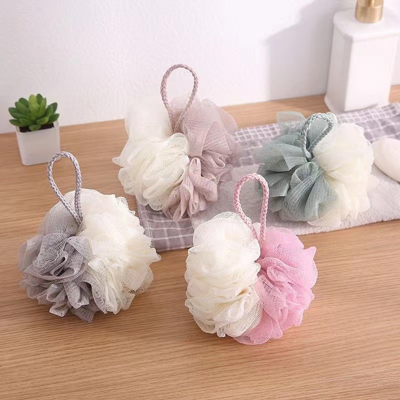 Plain Color Foaming Bath Ball Large Loofah Bath Sponge Shower Cleaning Bath Supplies
