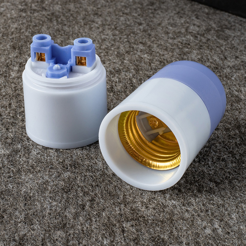 E27 screw base pendant light holder, high-power screw ring light holder, thickened outer shell to prevent screw loosening, blue and white light holder.