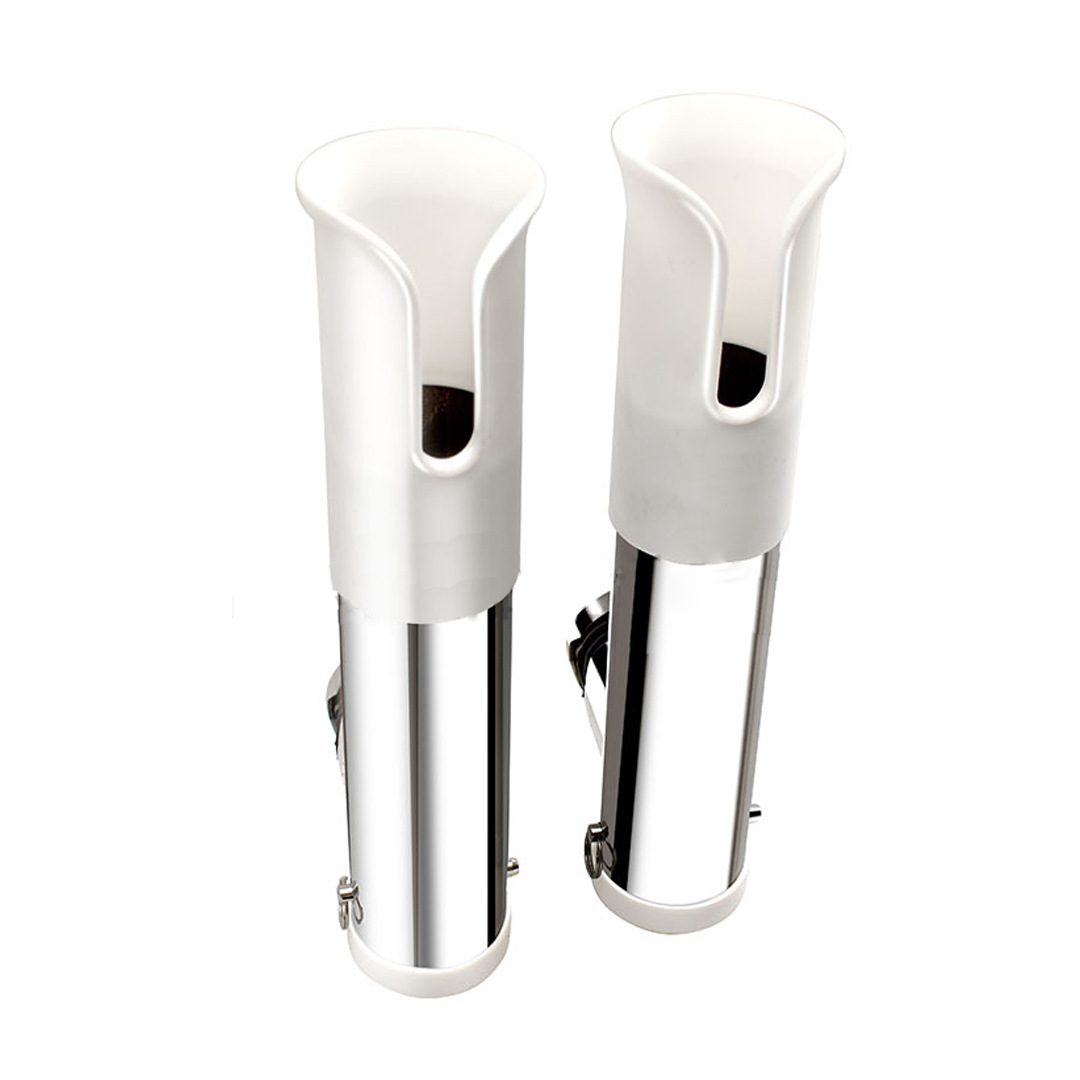 不锈钢加塑料鱼竿支架可旋转调节角度夹管鱼竿座19MM-25MM游艇船