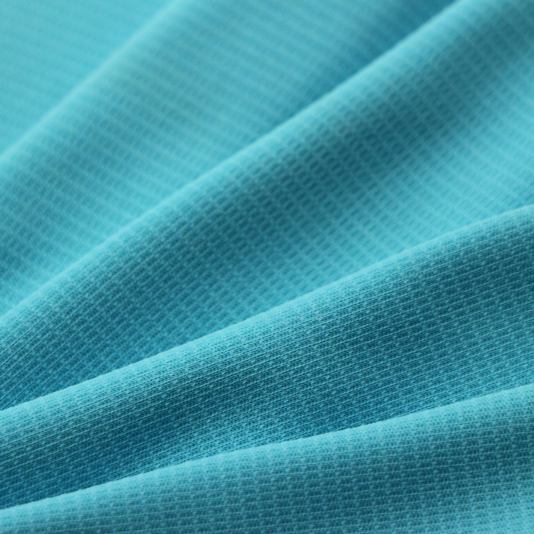 抗紫外线方格网眼布运动T恤面料全涤双面布仿紫外线方格网眼布料