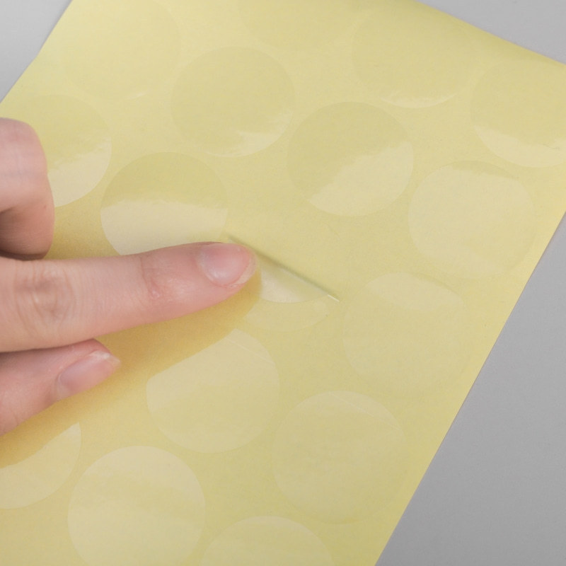 Etiqueta adhesiva de sellado transparente fuertemente pegajosa Etiqueta adhesiva redonda Caja de regalo Etiqueta adhesiva de la caja de máquina de vuelo Etiqueta adhesiva redonda