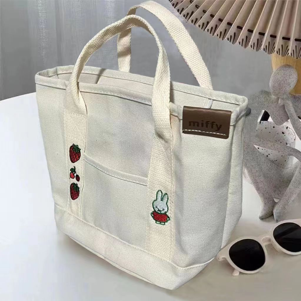 Año del Conejo bordado japonés lindos bolsos de lona, bolsos de hombro, bolsos de oficina