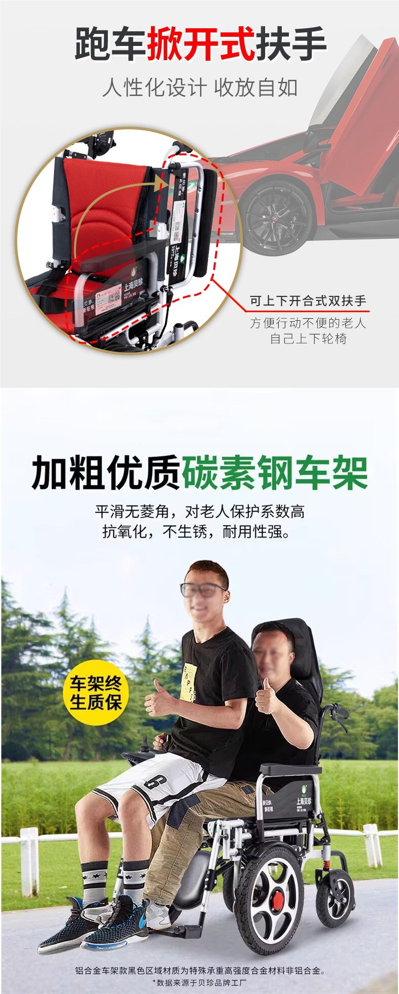 Beizhen Electric Wheelchair Smart Fully Automatic Folding Lightweight Portable Elderly Scooter for the Elderly and Disabled