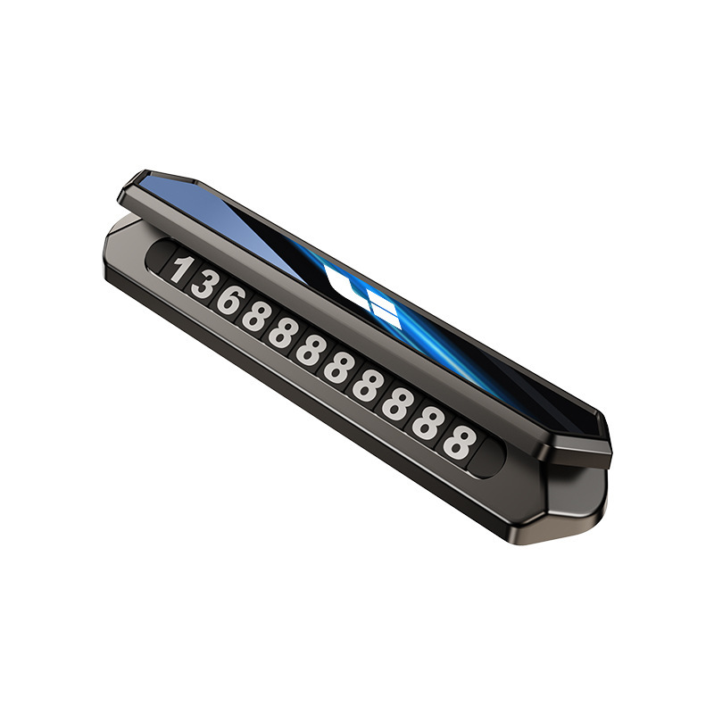 Suitable for Aluminum Alloy Car License Plate Hidden Temporary Parking Number Magnetic Mobile Phone Number Plate for Car Relocation High-End