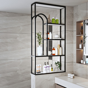 Bathroom Entrance Half Wall Screen Partition Storage Cabinet Changhong Glass Iron Shoe Cabinet Upper Wet and Dry Area Modern Simple