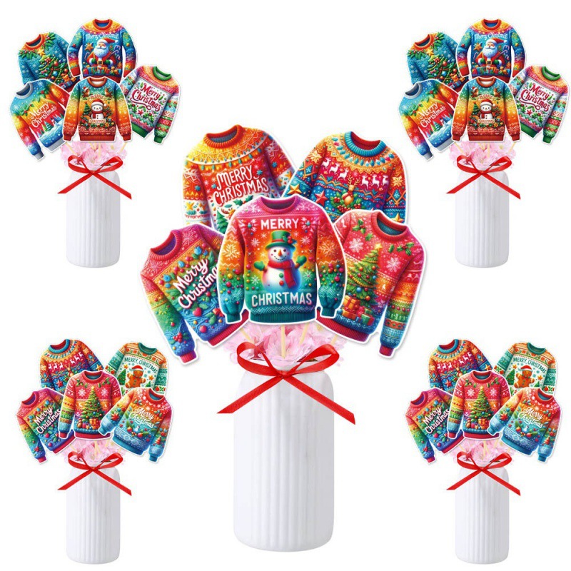 Nuevos productos transfronterizos Suéter feo de Navidad, jarrón de fiesta, complemento, decoración navideña, decoración de ambiente, complemento de decoración