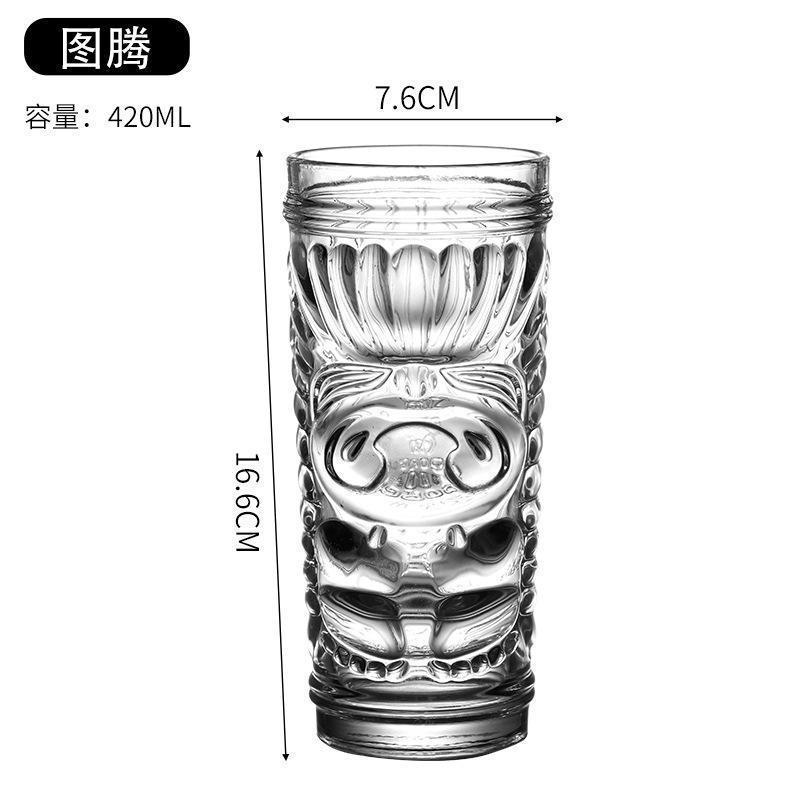 Jin Baijia creativo taza de jugo de vidrio Hawaiano Tiki cóctel taza bar Tiki tótem taza mueca taza