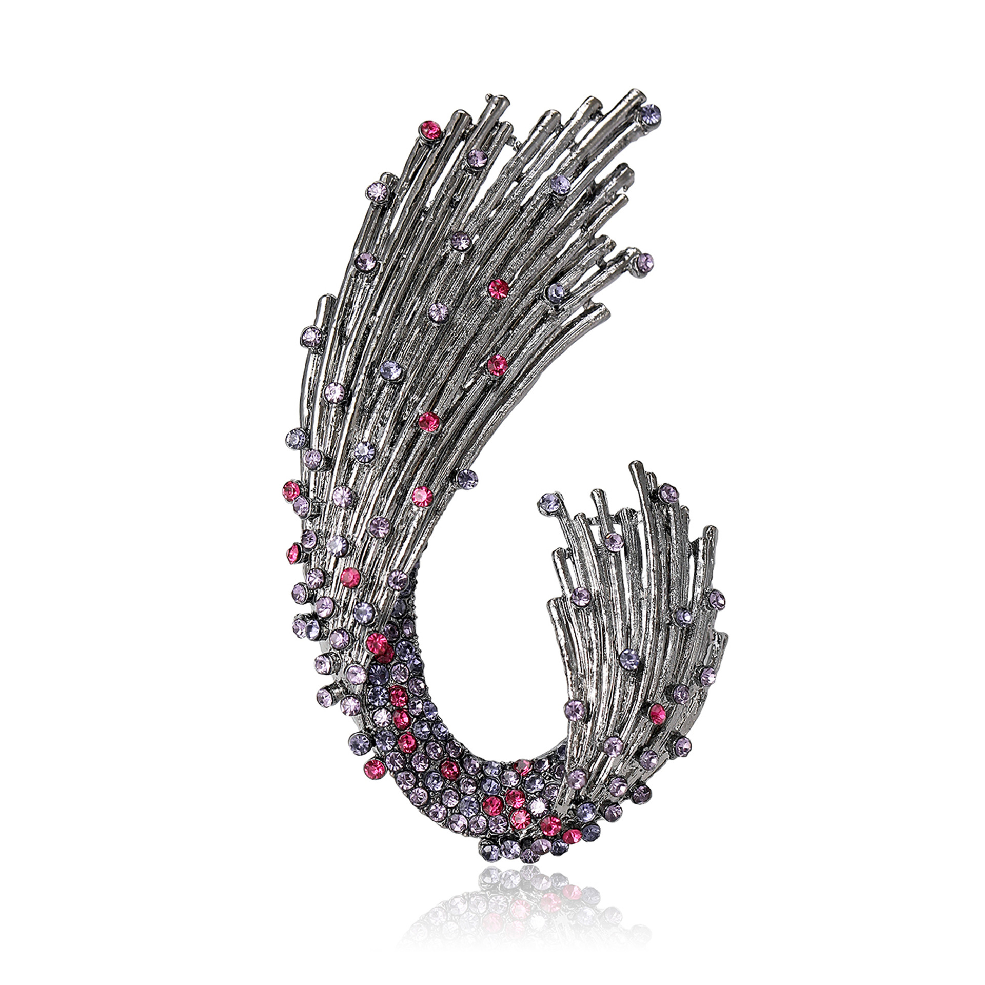 Exquisite Retro Metall Strass Welle Brosche Für Damen Schal Mantel_voghion.com