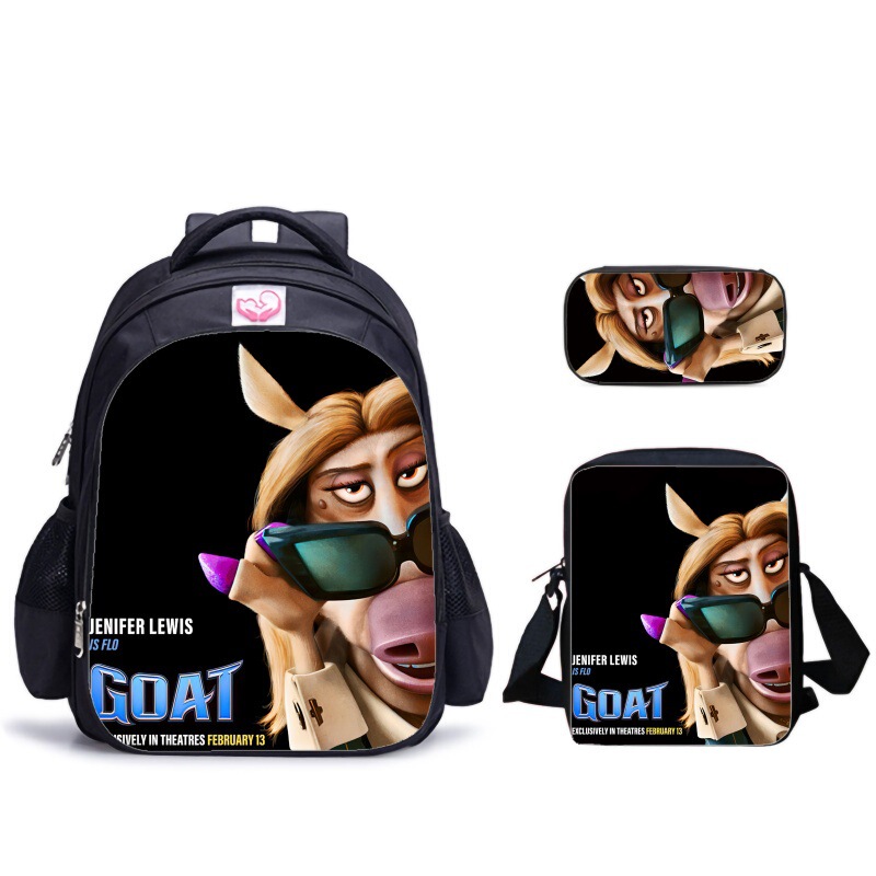 New Product Goat Hot-Blooded Warriors School Bag, Shoulder Bag, Pencil Case, Cool Pattern Student Campus Storage Set New Product Goat Hot-Blooded Warriors School Bag, Shoulder Bag, Pencil Case, Cool Pattern Student Campus Storage Set