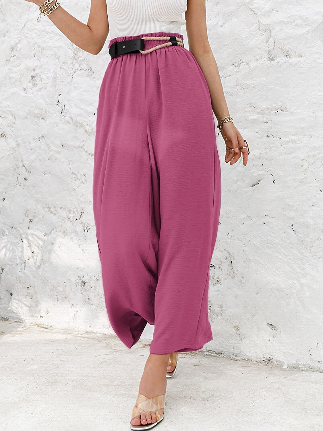 Women's Daily Simple Style Solid Color Ankle-length Pleated Wide Leg Pants display picture 30