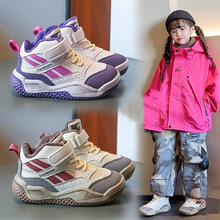 儿童高帮运动鞋2025年冬季男童帅气中大童跑步鞋女童二棉休闲鞋潮